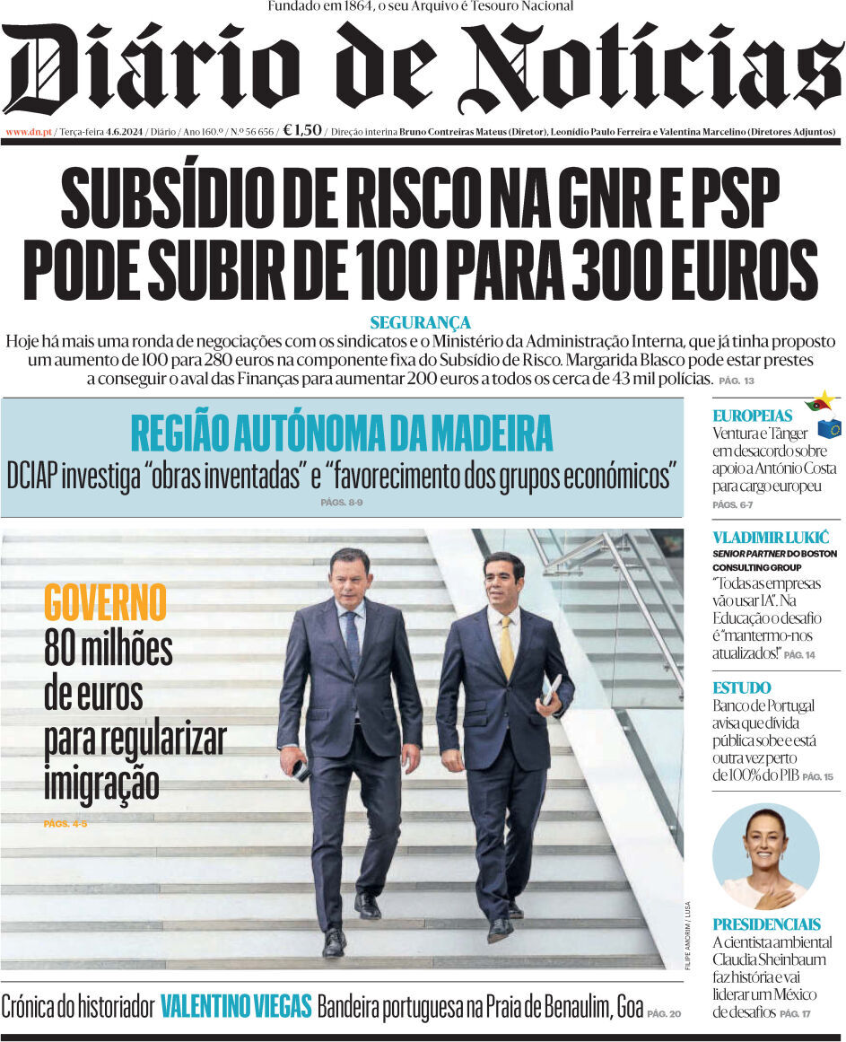 capa Diário de Notícias