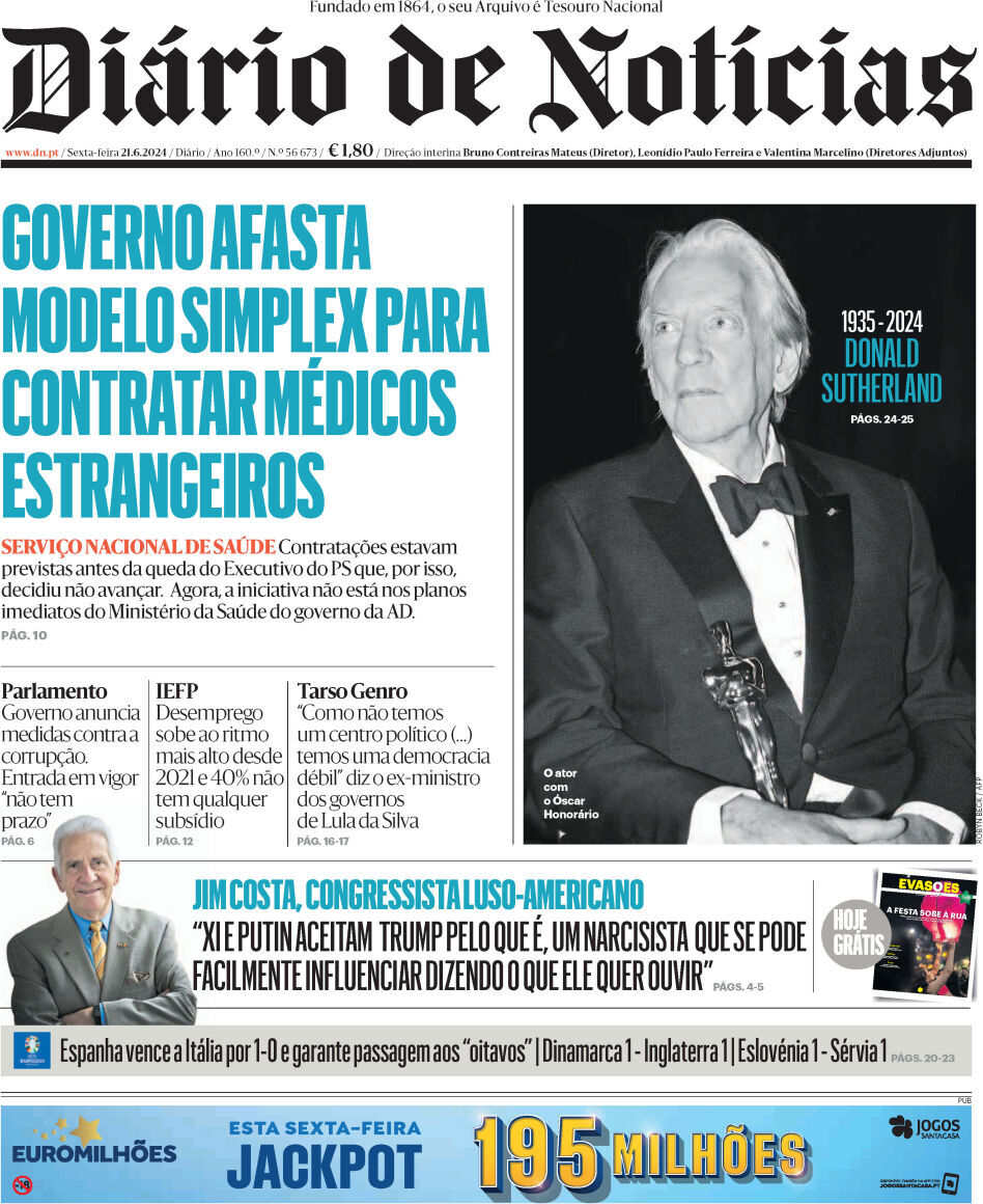 capa Diário de Notícias