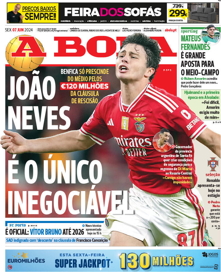 capa Jornal A Bola