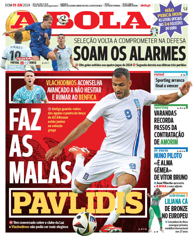 capa Jornal A Bola