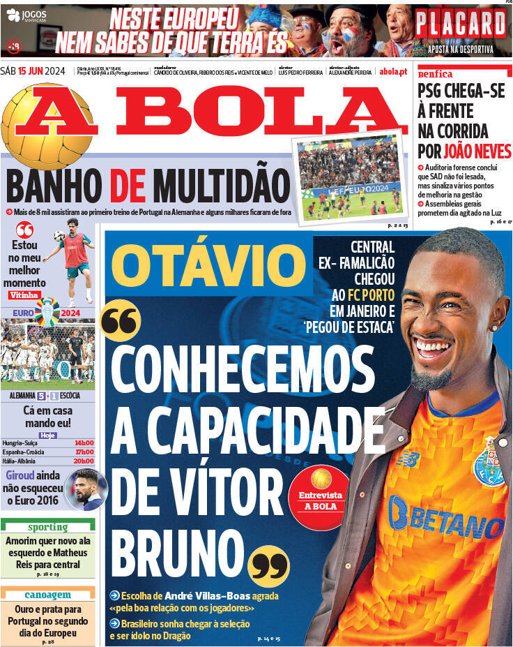 capa Jornal A Bola