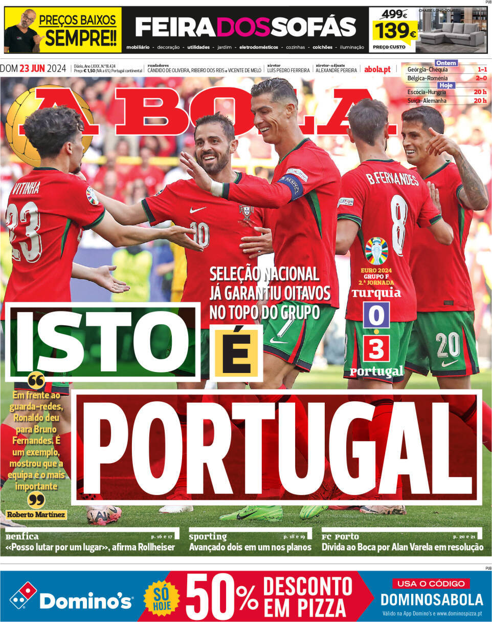 capa Jornal A Bola