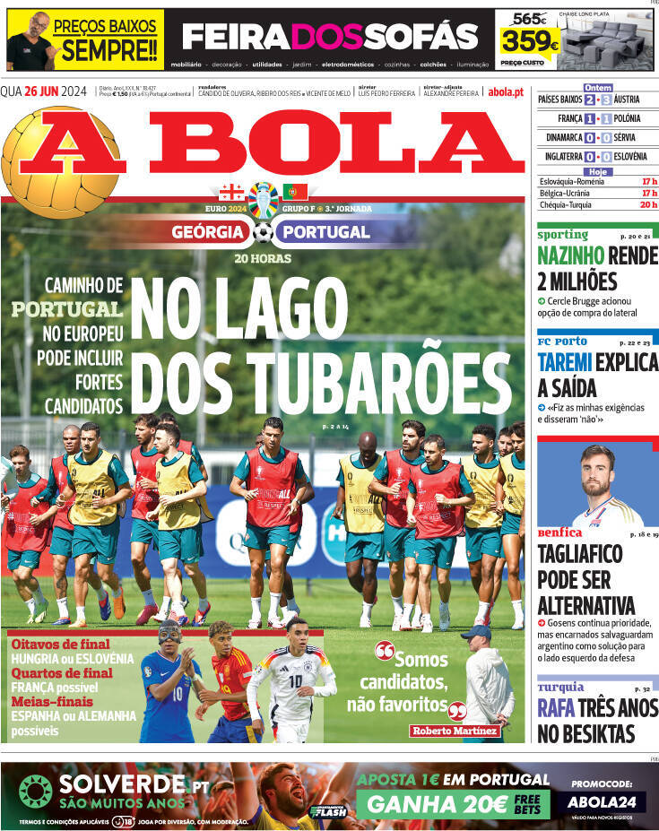 capa Jornal A Bola