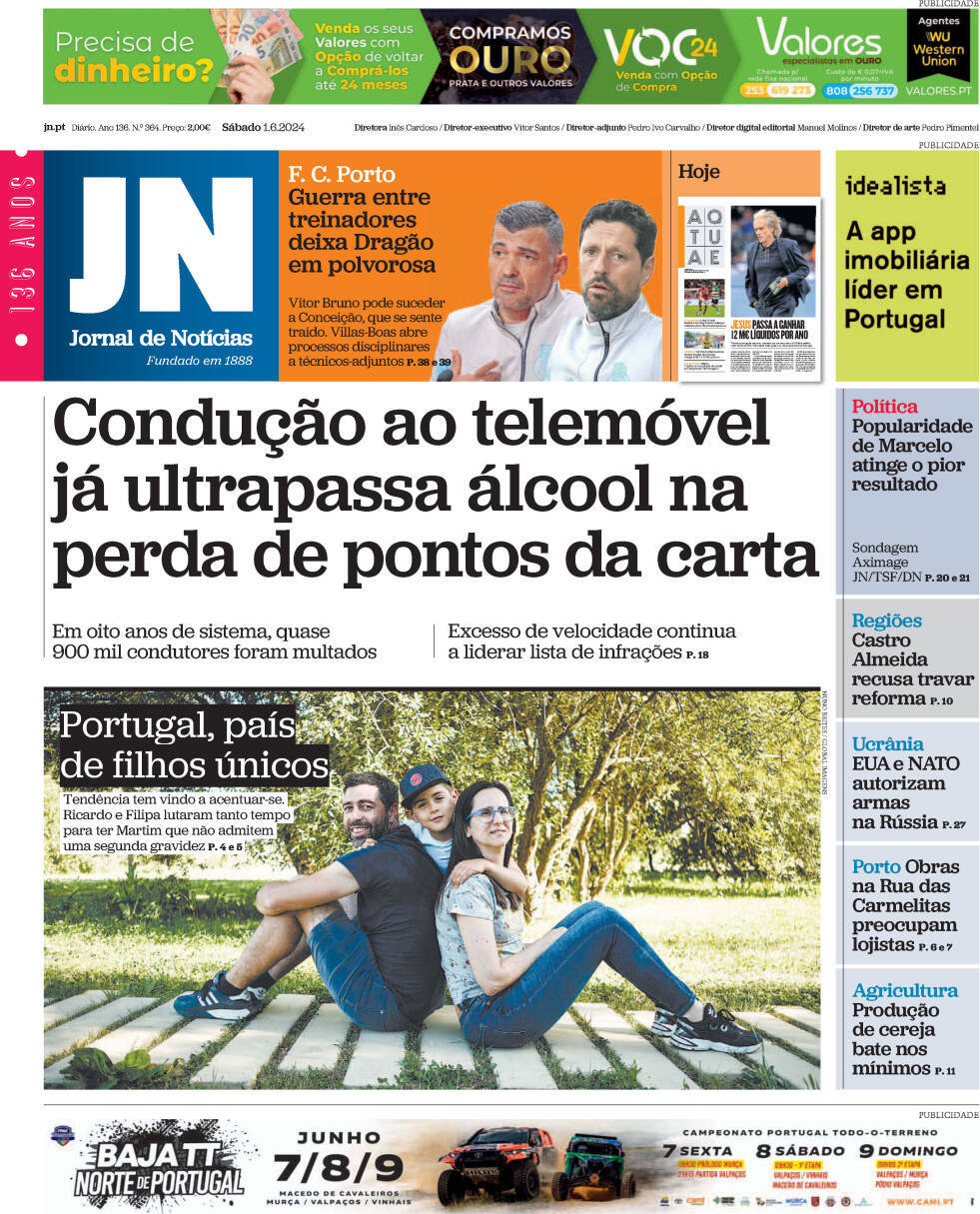 capa Jornal de Notícias