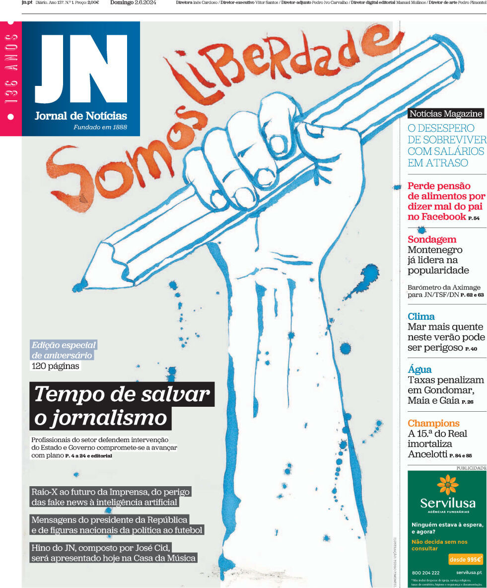 capa Jornal de Notícias