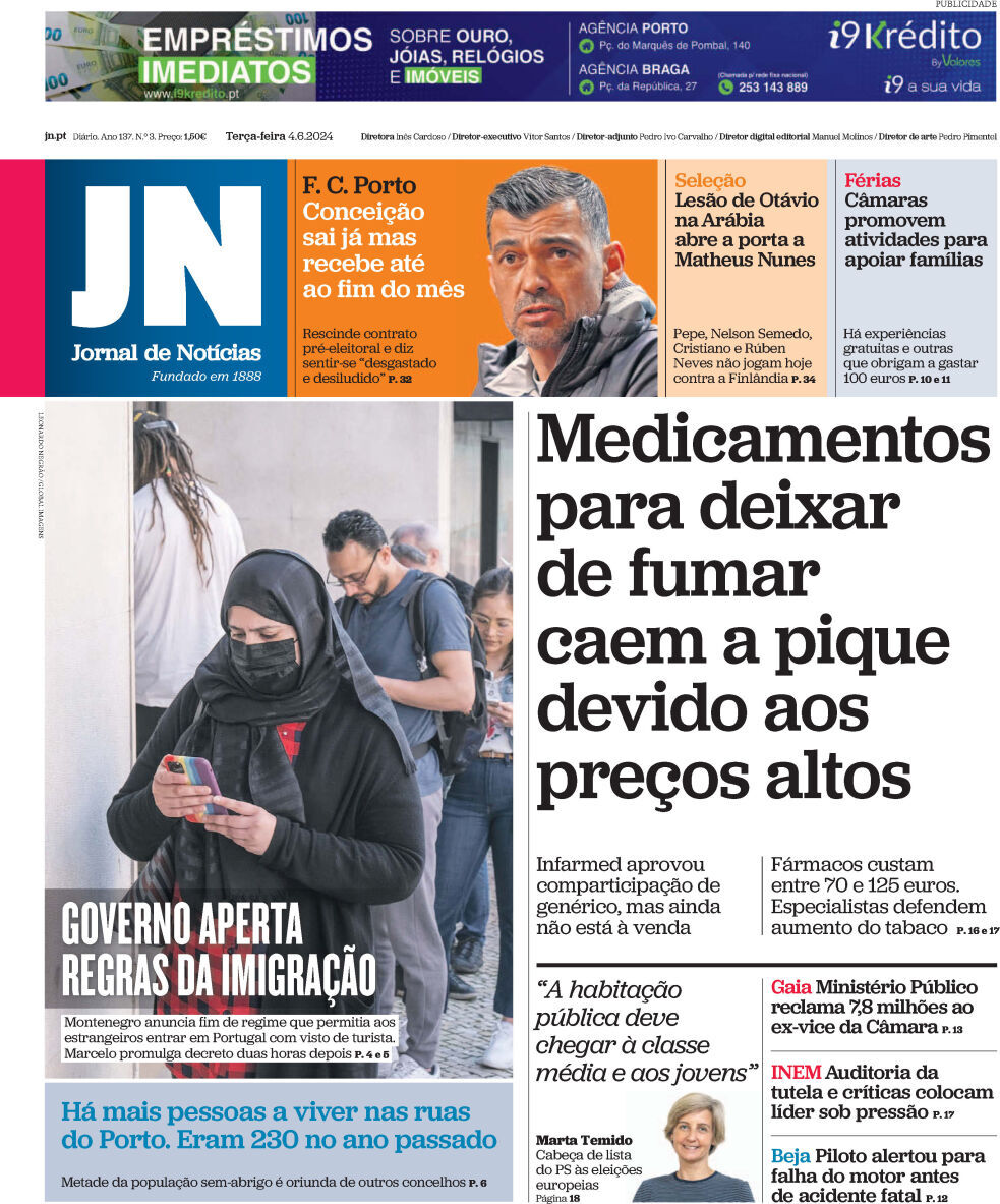 capa Jornal de Notícias