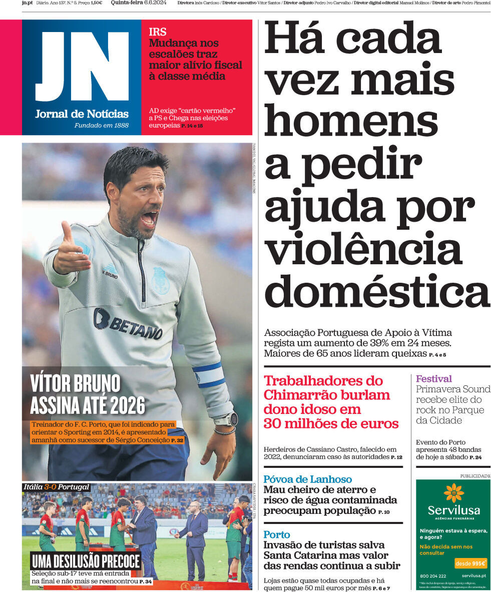 capa Jornal de Notícias