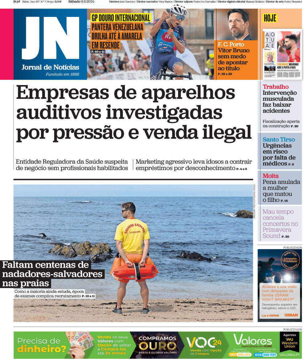 capa Jornal de Notícias