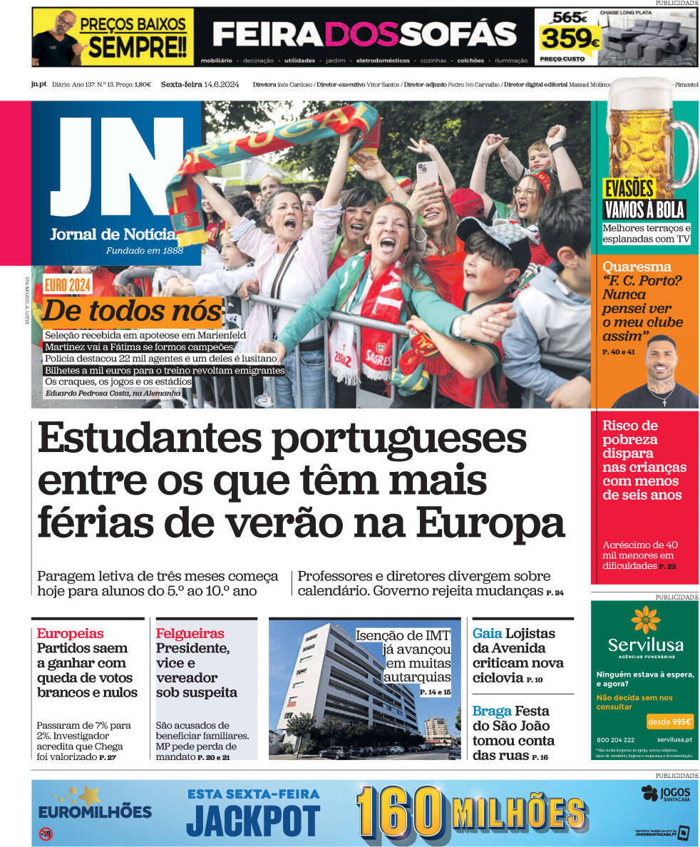 capa Jornal de Notícias