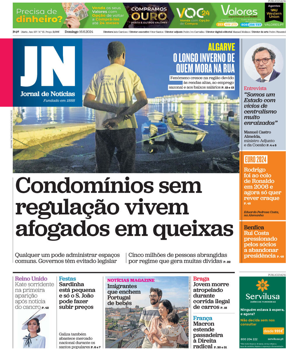 capa Jornal de Notícias