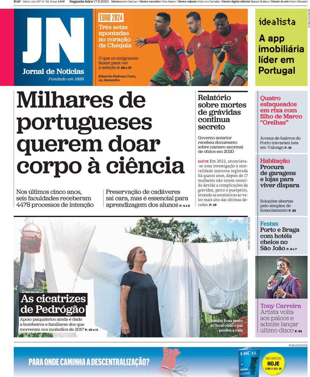 capa Jornal de Notícias