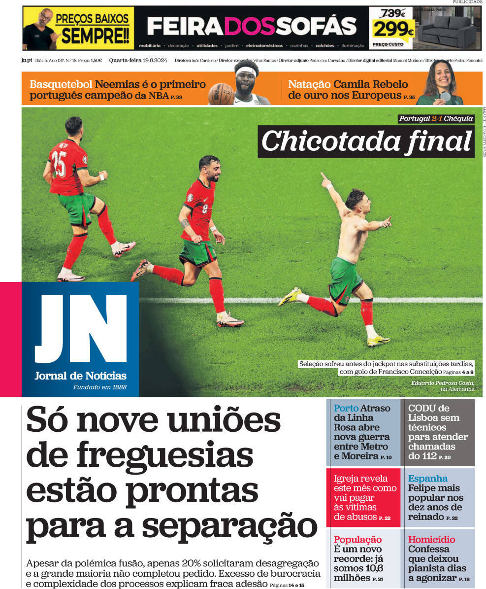 capa Jornal de Notícias