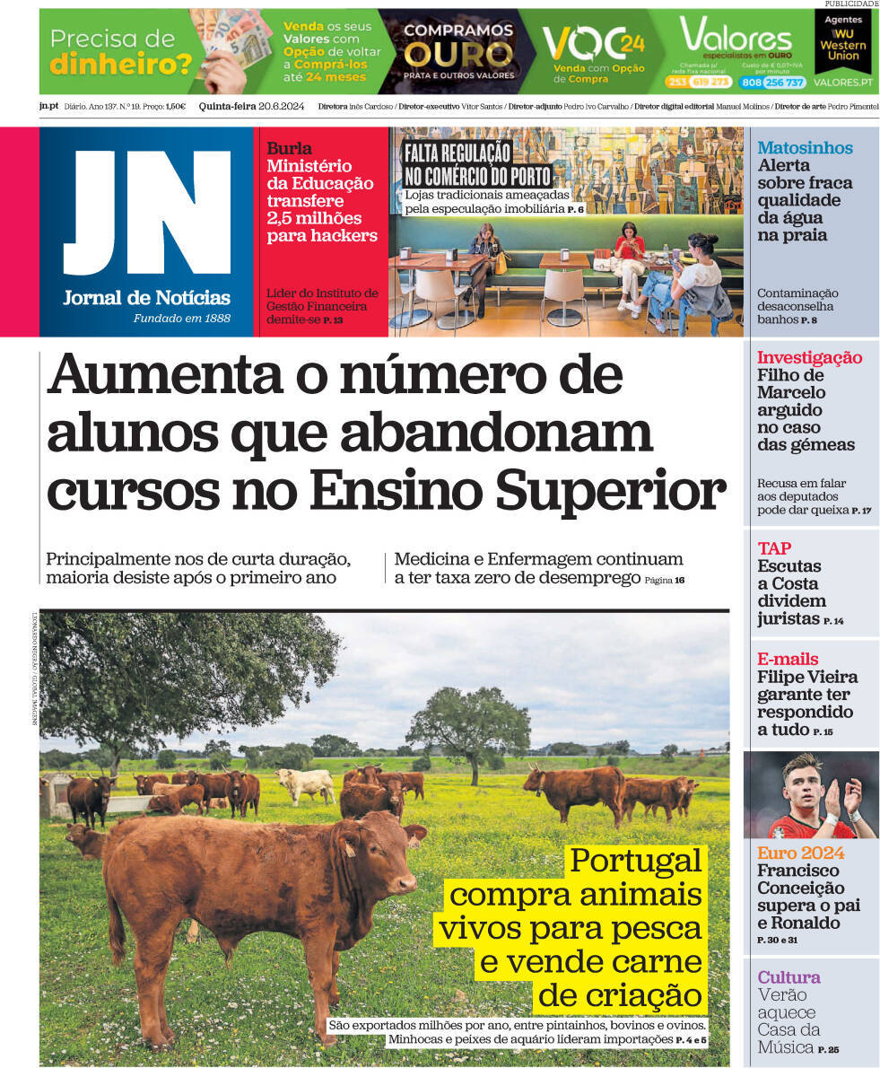 capa Jornal de Notícias