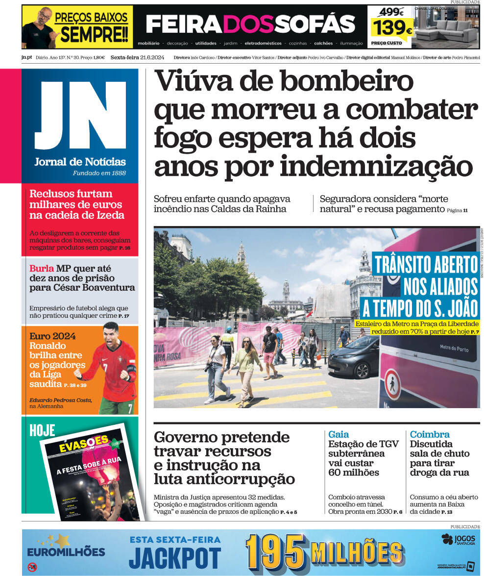 capa Jornal de Notícias