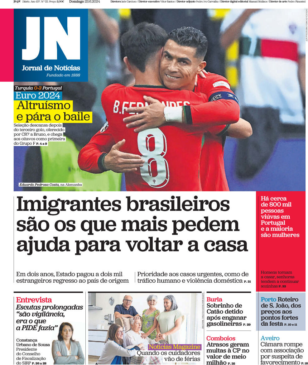 capa Jornal de Notícias