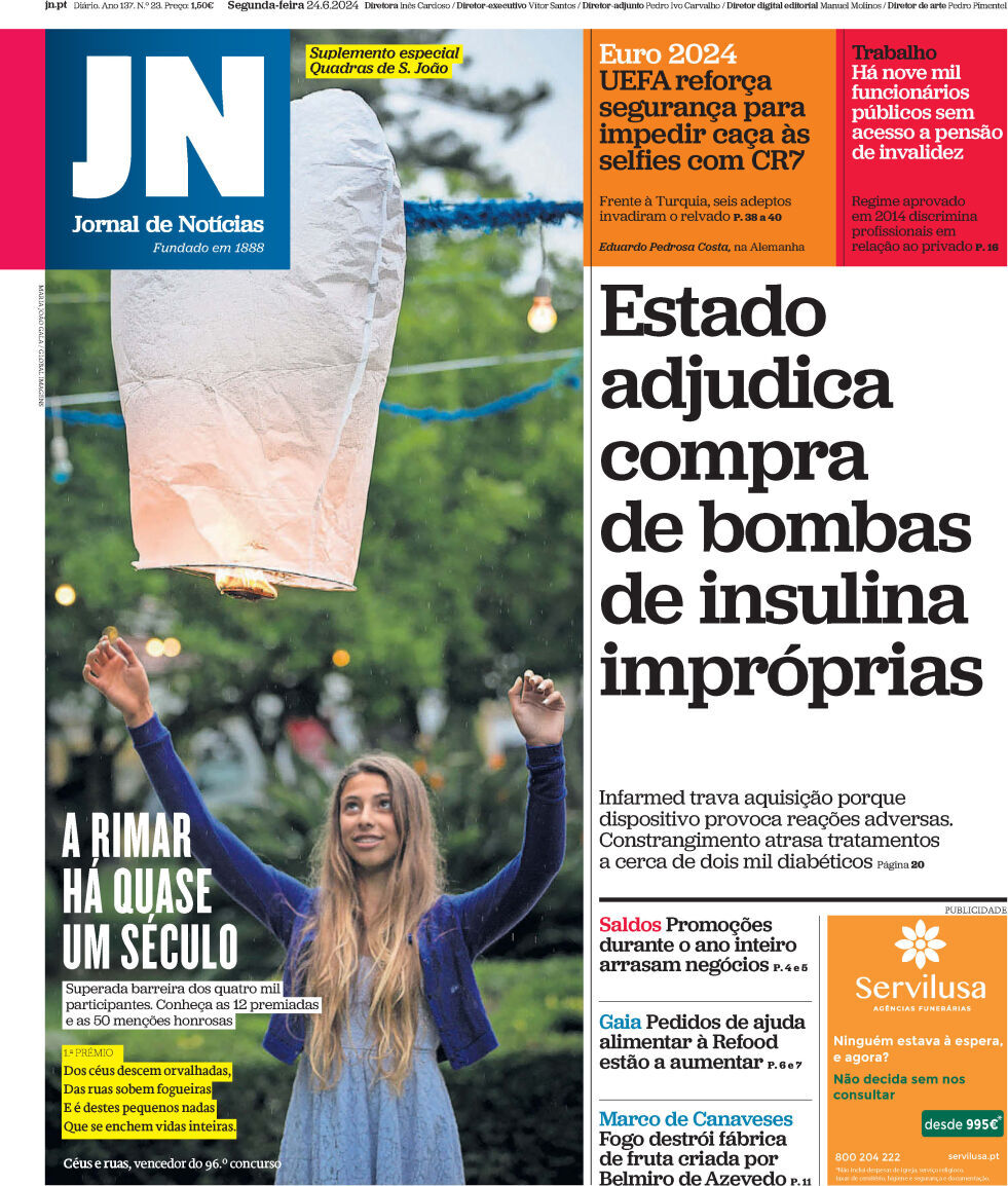 capa Jornal de Notícias