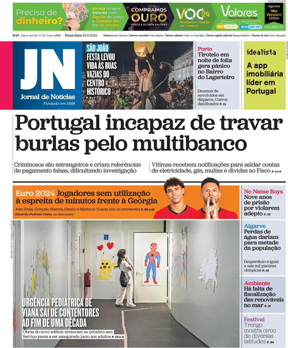 capa Jornal de Notícias