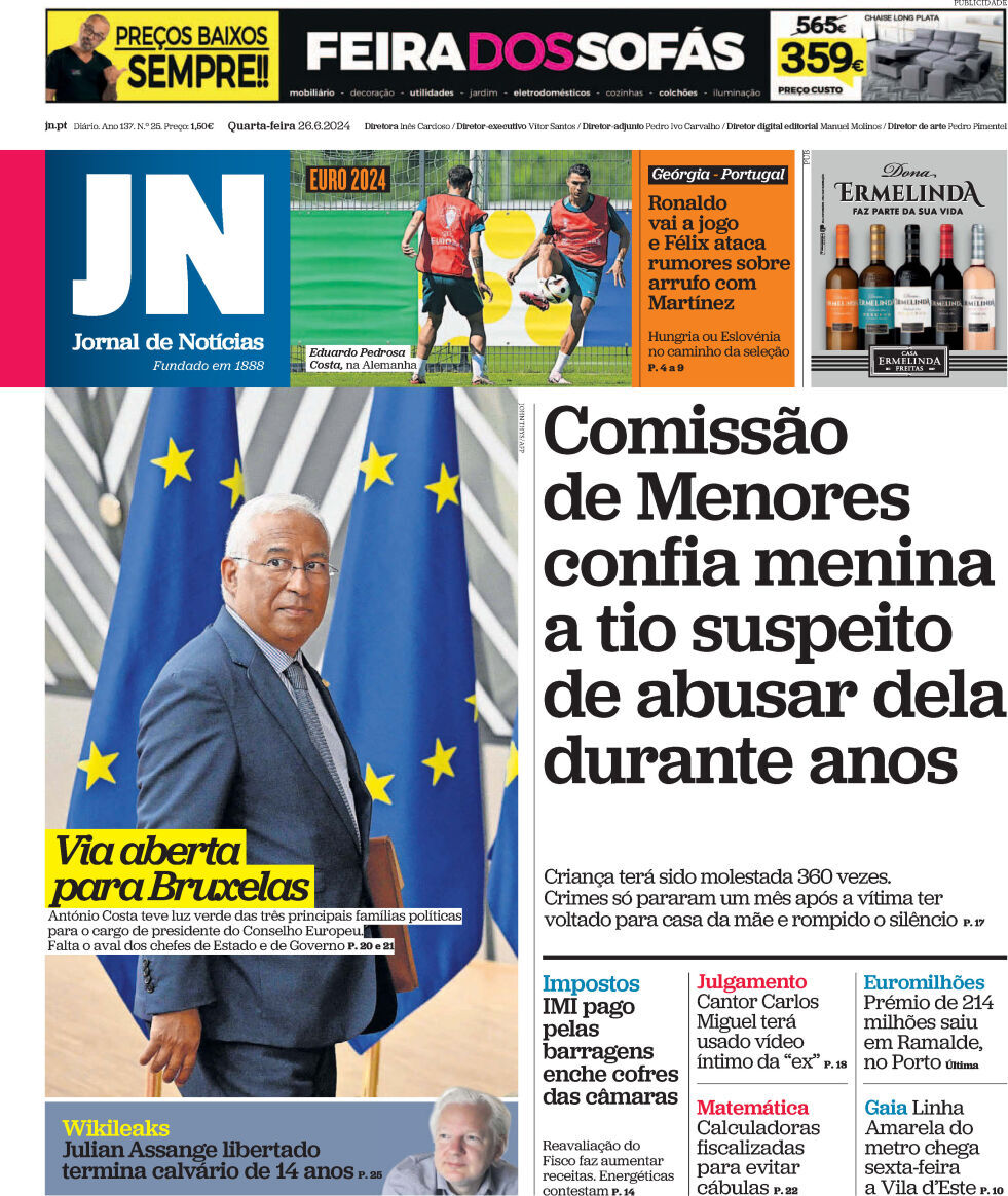 capa Jornal de Notícias