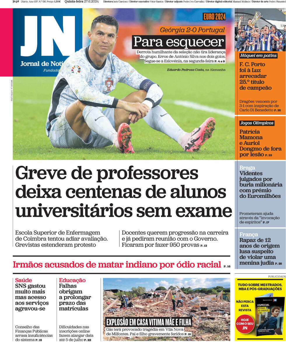 capa Jornal de Notícias