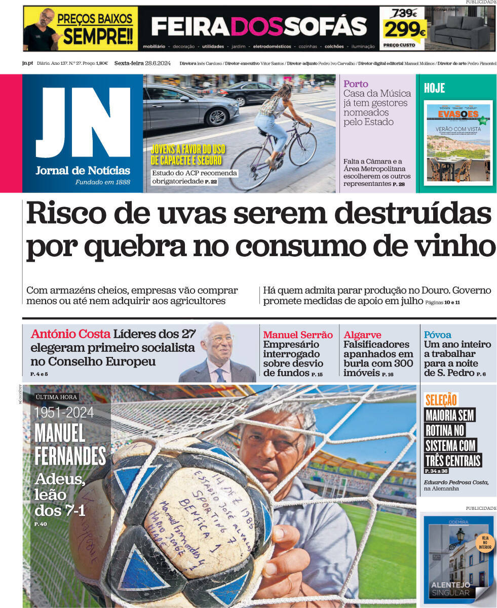 capa Jornal de Notícias