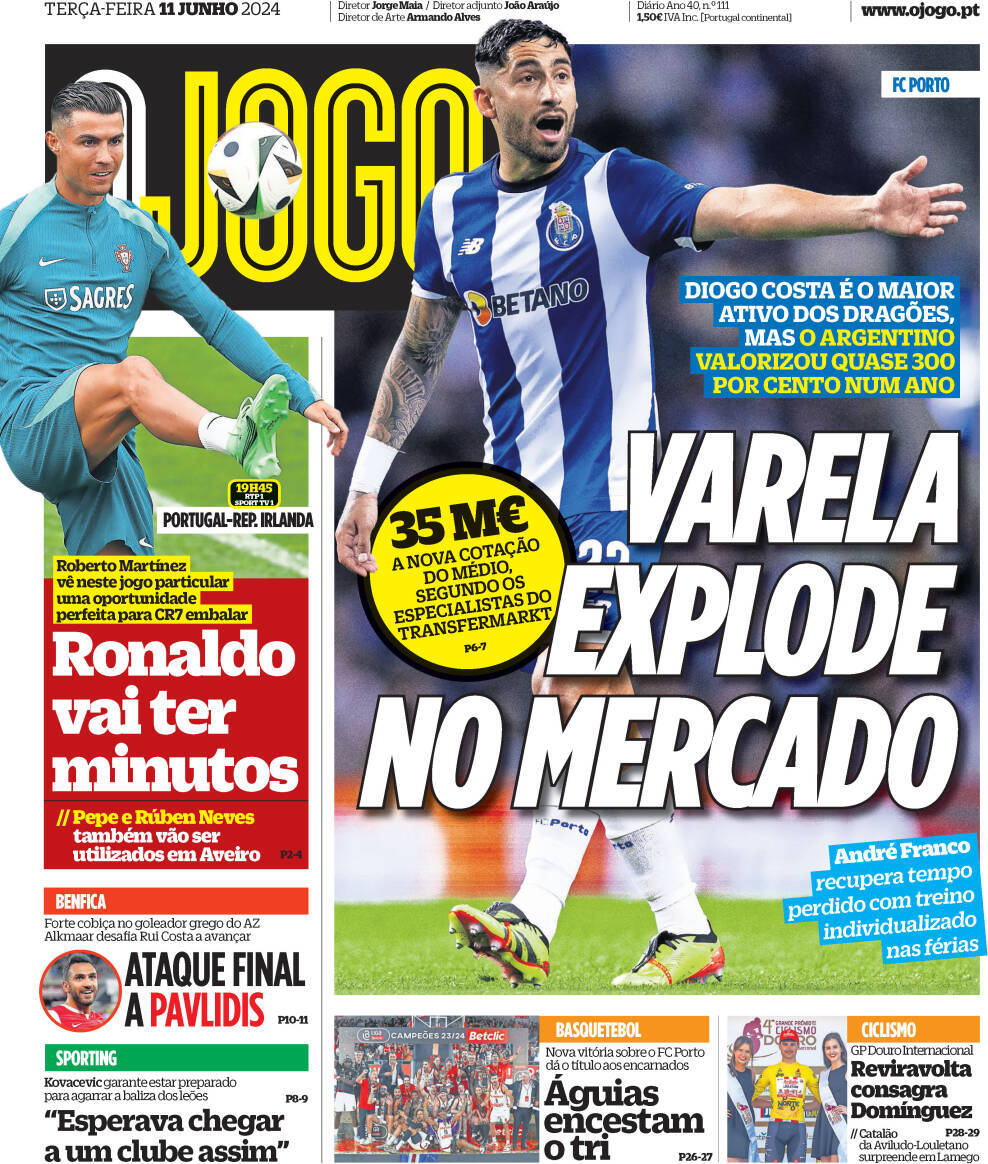 capa Jornal O Jogo