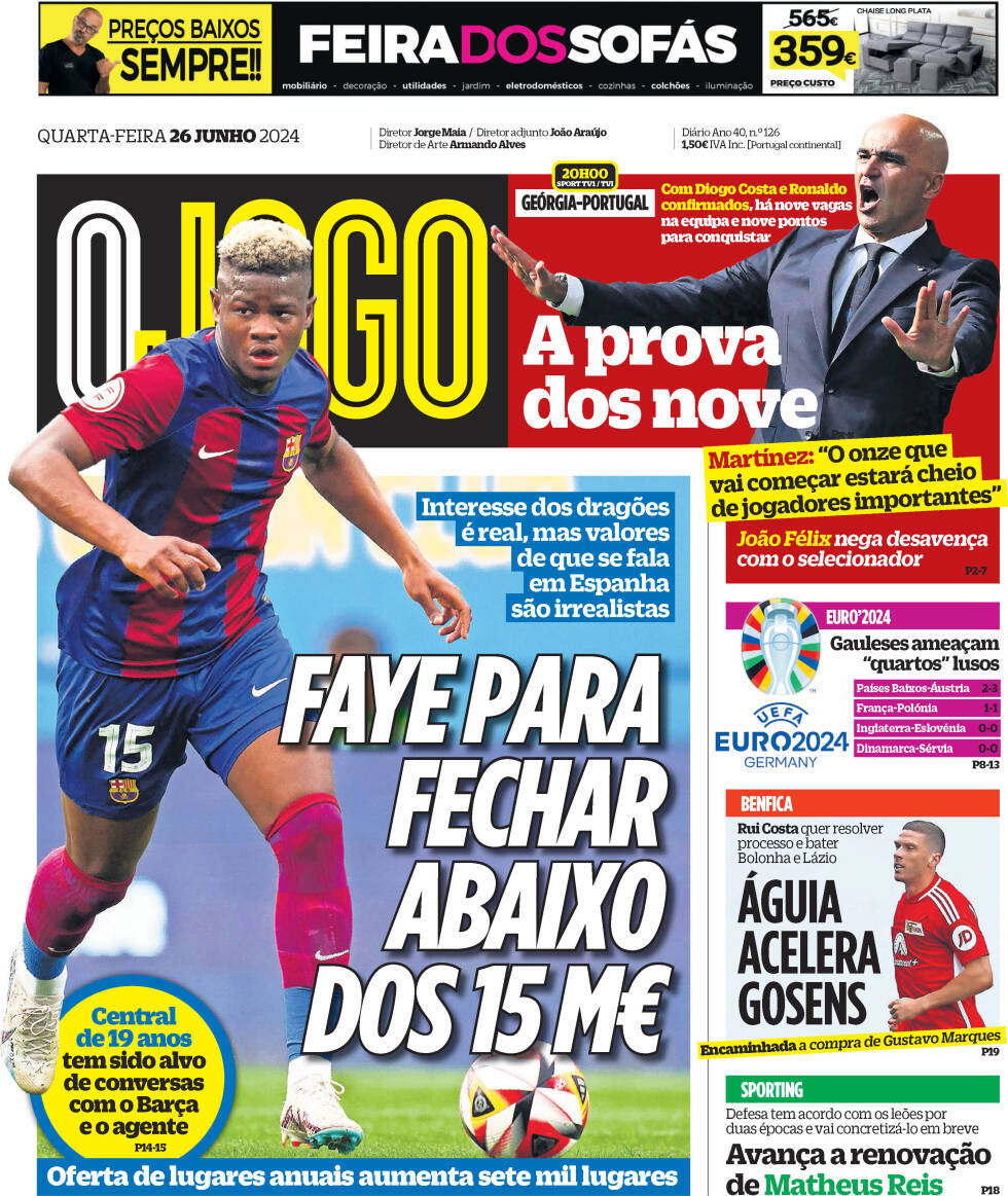 capa Jornal O Jogo