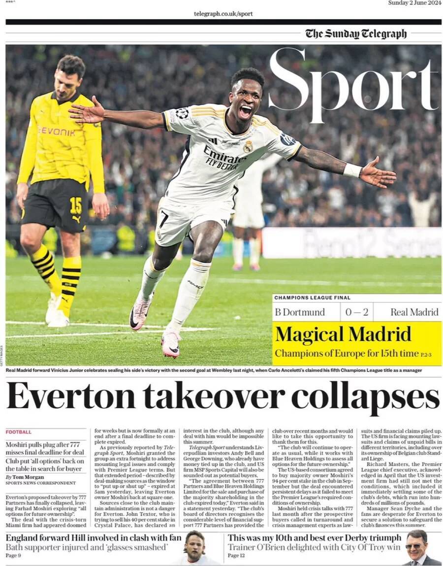 capa Jornal Telegraph Sport