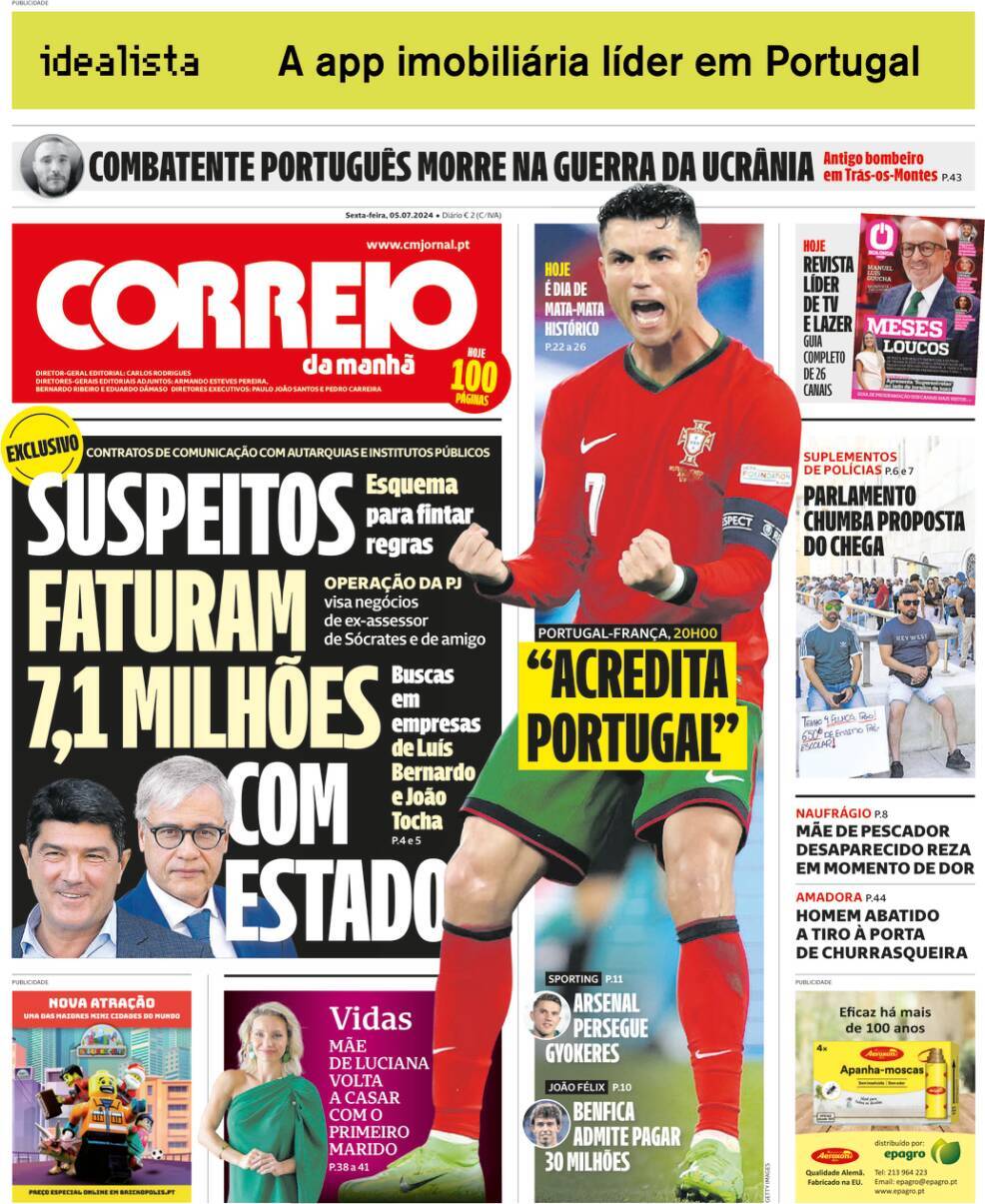 capa Correio da Manhã