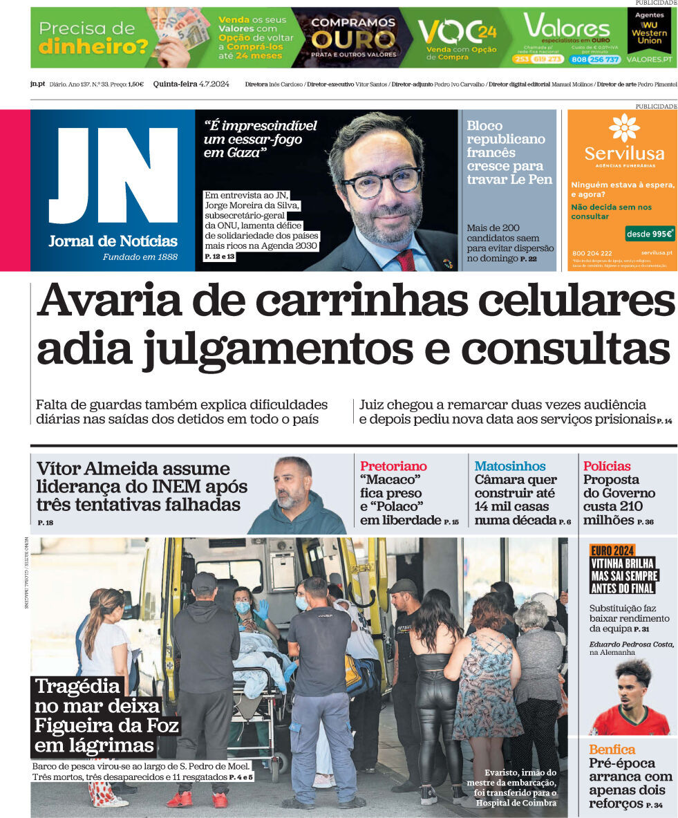 capa Jornal de Notícias