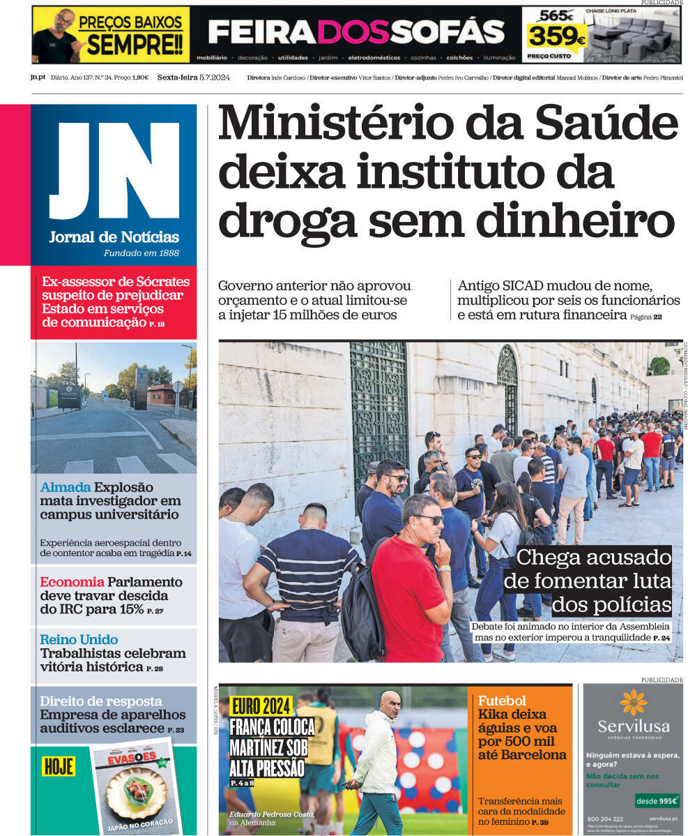 capa Jornal de Notícias