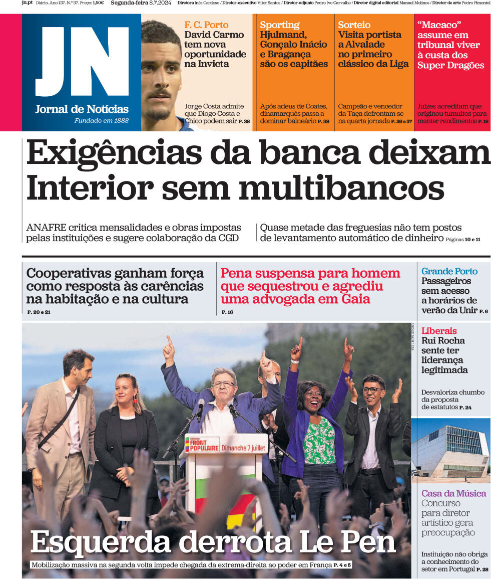 capa Jornal de Notícias