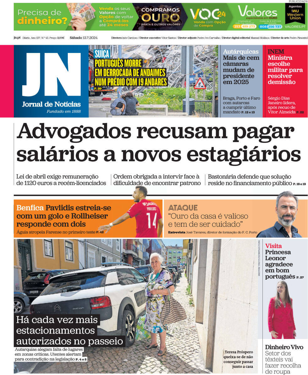 capa Jornal de Notícias