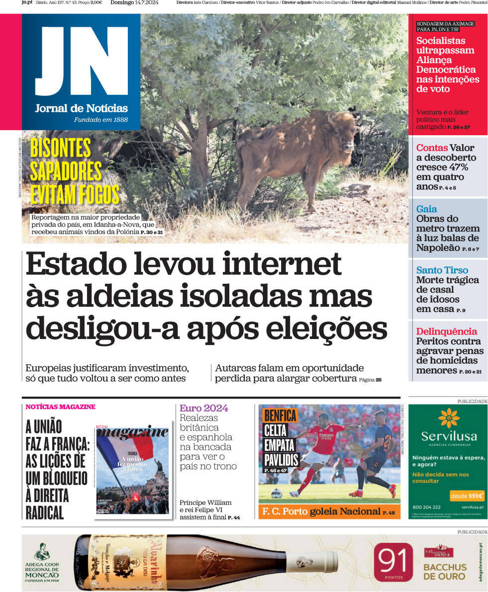 capa Jornal de Notícias