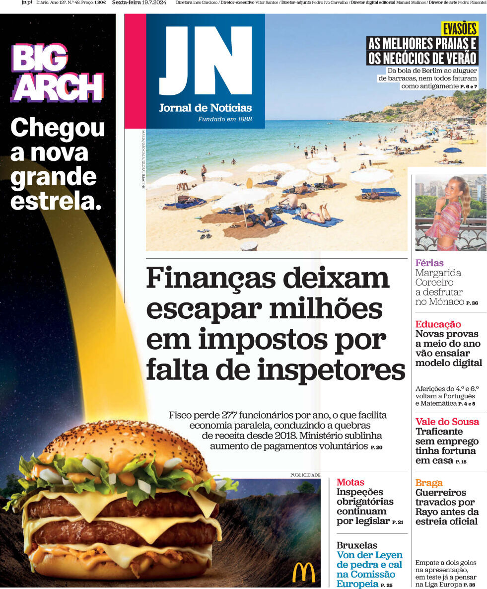 capa Jornal de Notícias