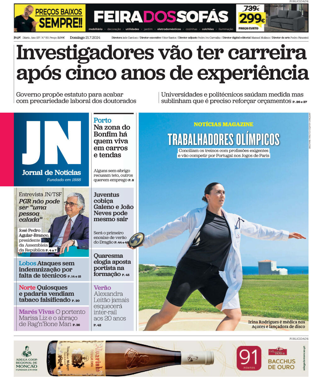 capa Jornal de Notícias