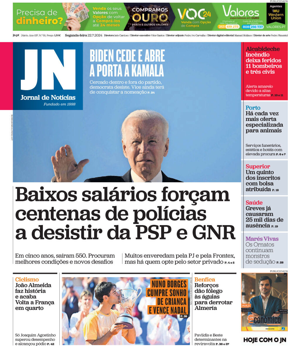 capa Jornal de Notícias