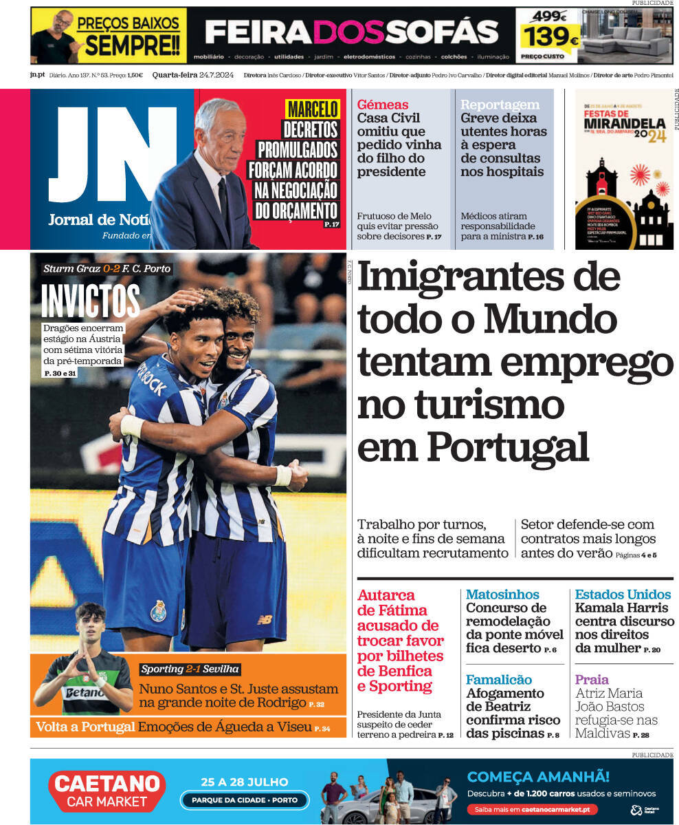 capa Jornal de Notícias