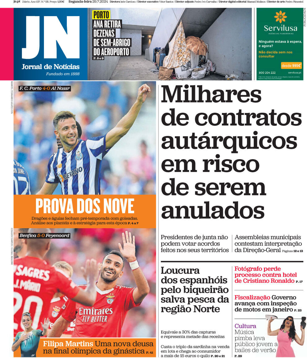 capa Jornal de Notícias