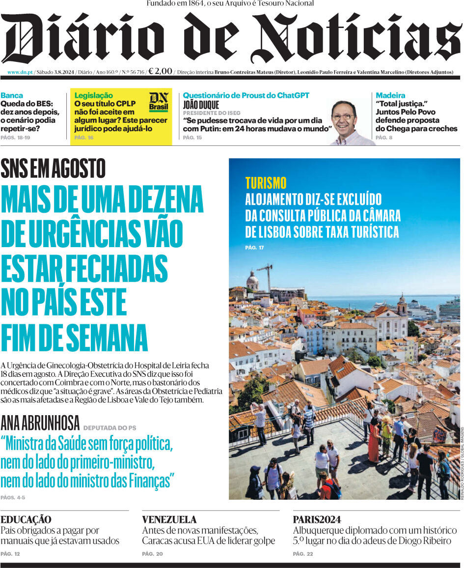 capa Diário de Notícias