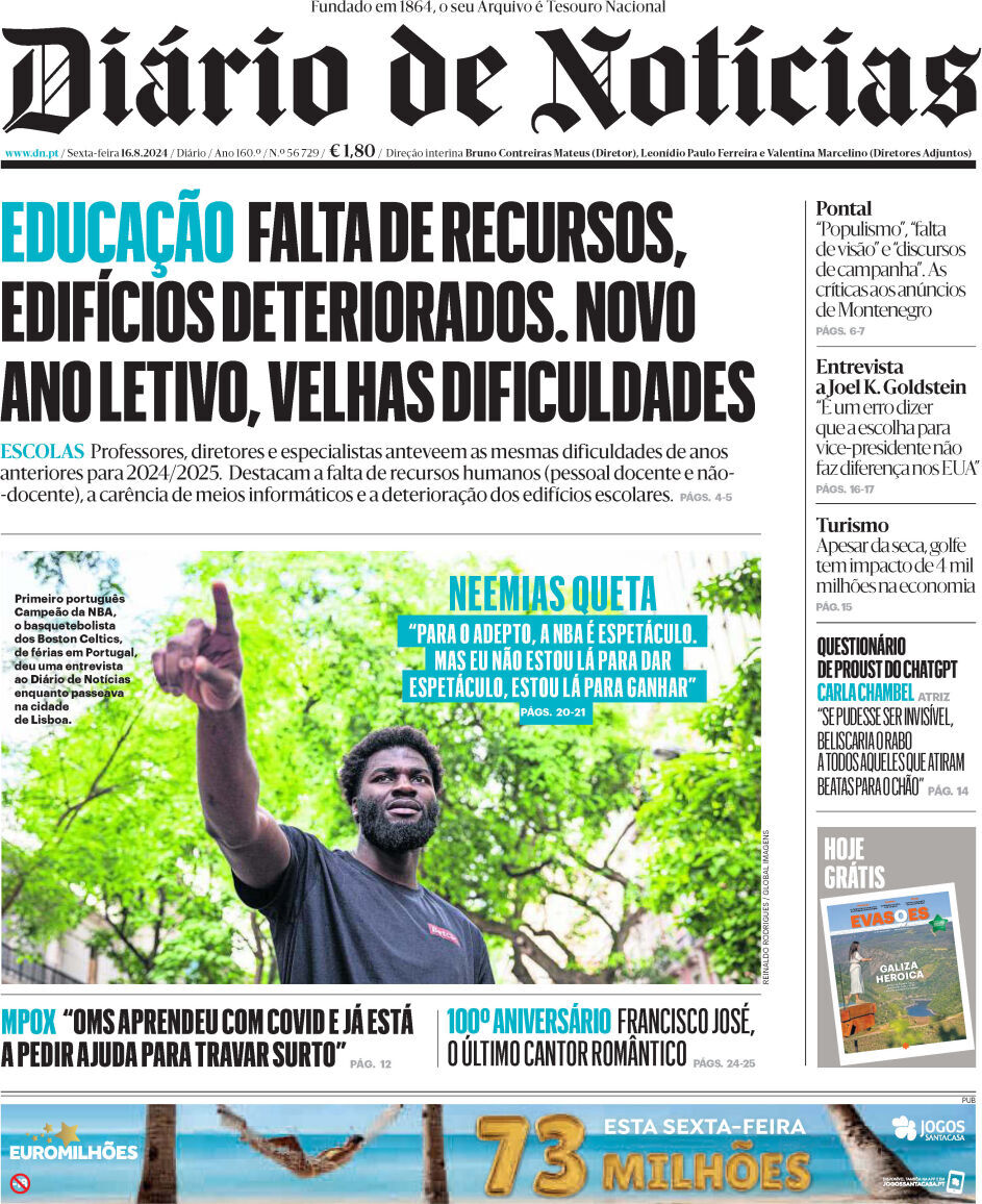 capa Diário de Notícias