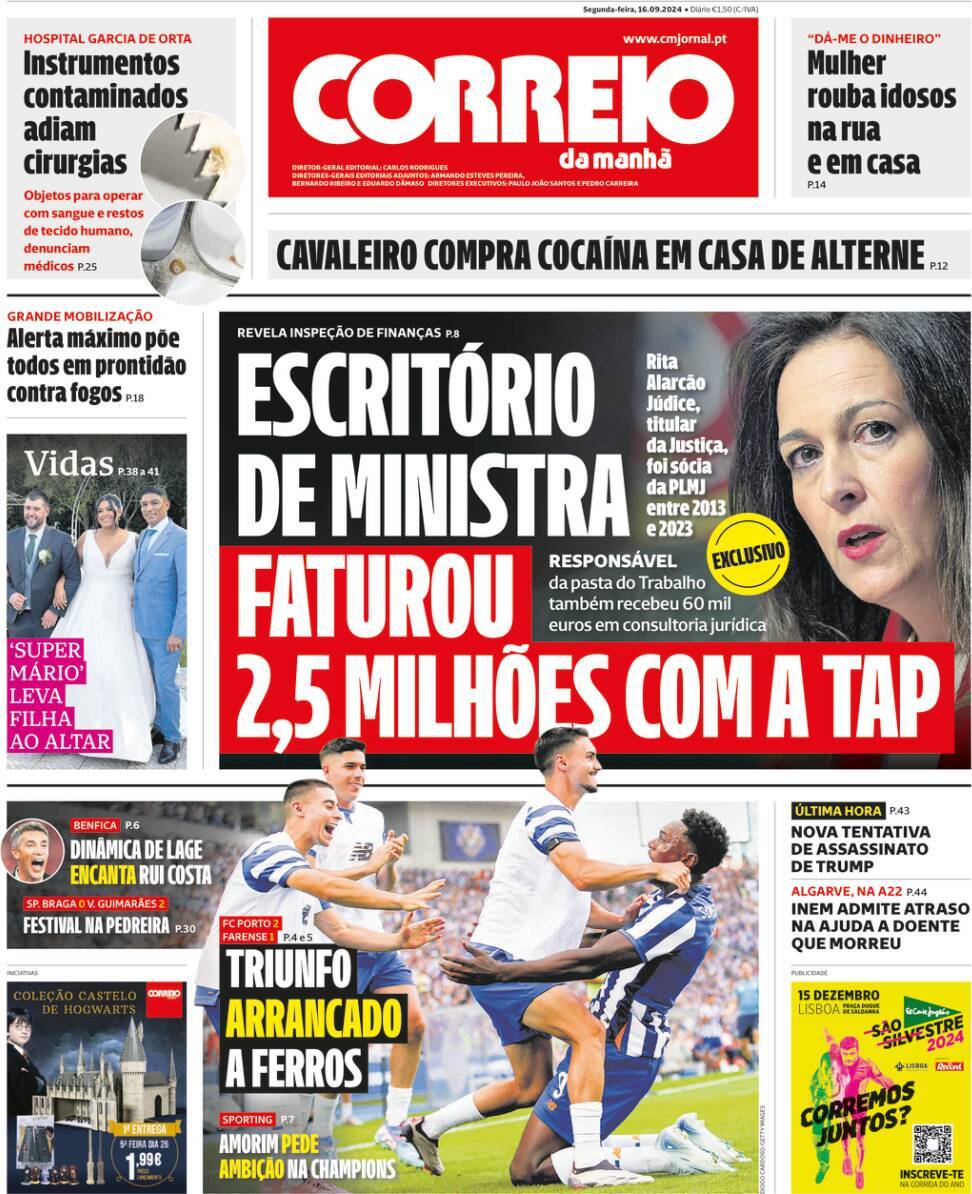 capa Correio da Manhã