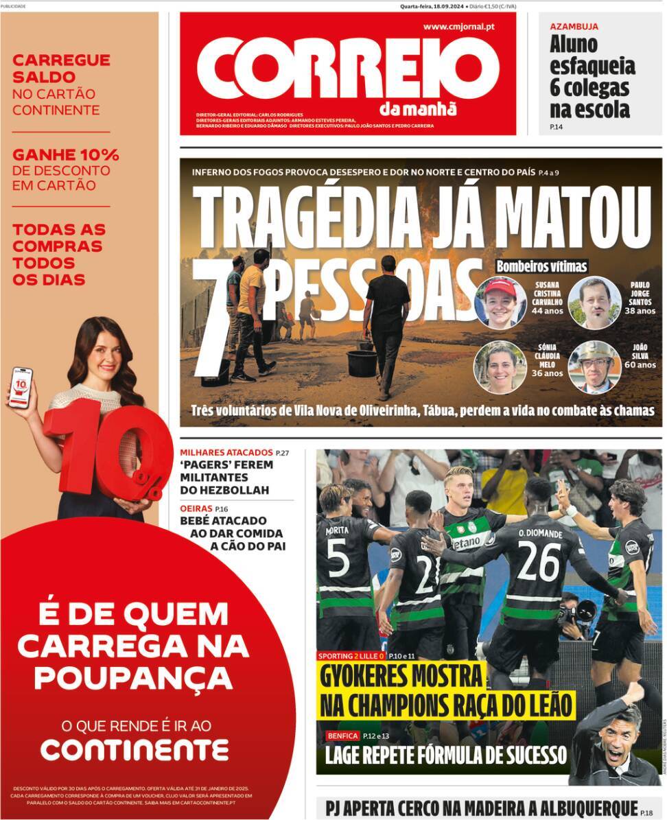 capa Correio da Manhã