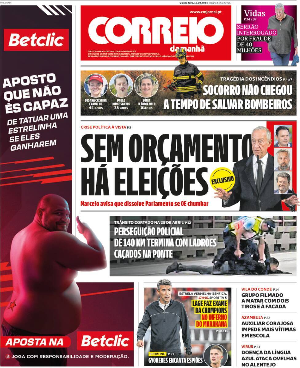 capa Correio da Manhã