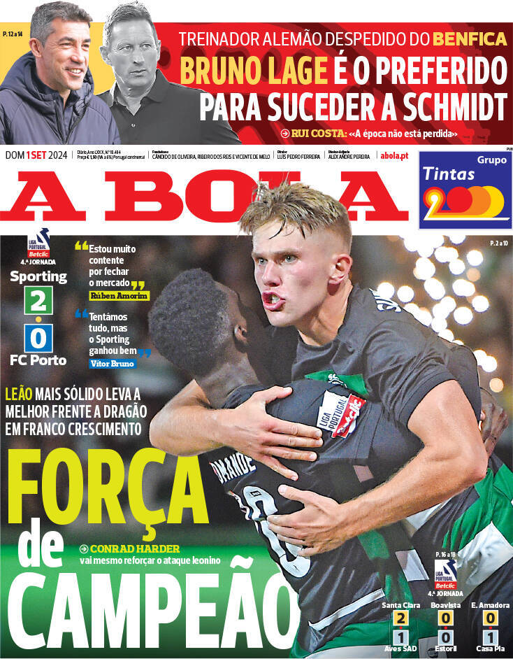 capa Jornal A Bola