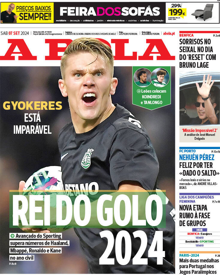 capa Jornal A Bola