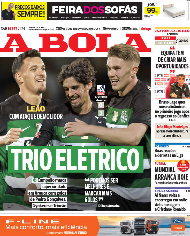 capa Jornal A Bola