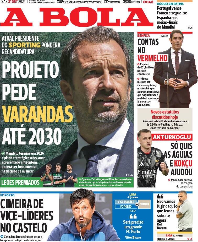 capa Jornal A Bola